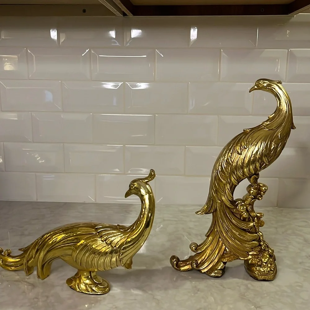 Vintage Syroco Gold Pheasant Peacock Mid Century Birds, Statues, Figurines - Picture 2 of 14